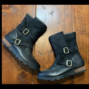 Sorel Black Major Moto Leather Boots